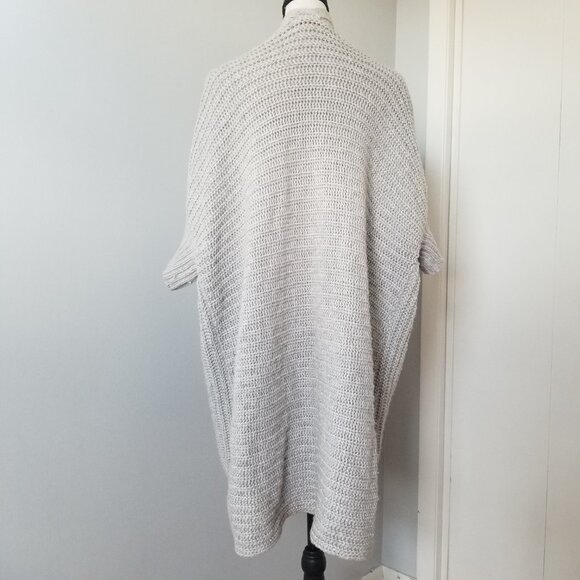 Left on Houston gray knit cocoon cardigan M - Picture 2 of 3